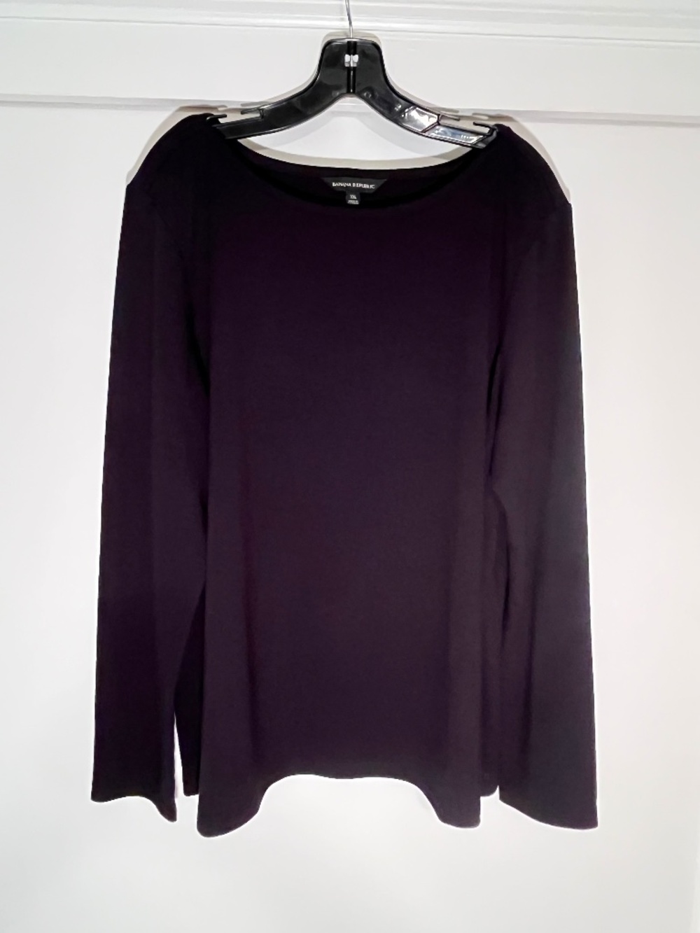 Banana Republic Black Boat Neck Long Sleeve Top XXL